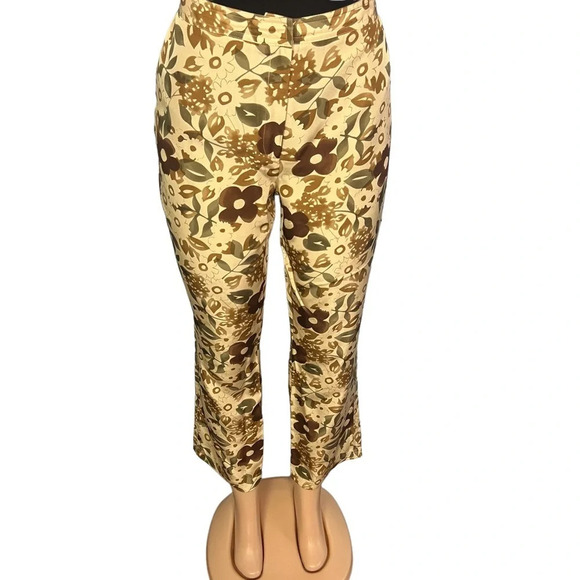 3/$30 🍂 International Concepts Brown Floral Silk Cigarette Pants - Picture 2 of 9